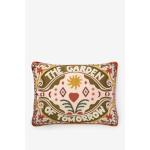 Multicolour kussen met dessin en tekst