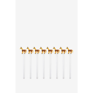 Glazen cocktail roerstaafje met giraffe