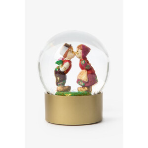 Glazen sneeuwbol met Oud Hollands koppeltje