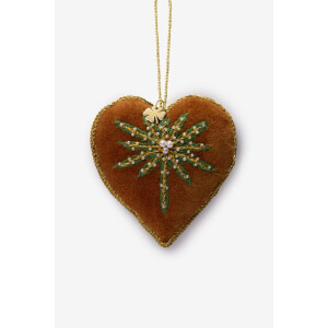 Bruine hart kersthanger met palmboom