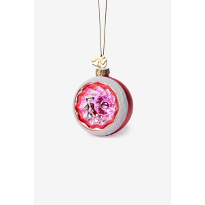 Rode kerstbal met reflector