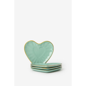 Groene gebaksbordjes hart