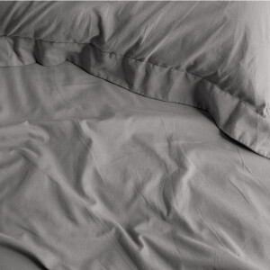 Topper Hoeslaken Satijn - Grijs - 90 x 220 cm - 90x220 cm - Grijs - Primaviera Deluxe - Dekbed-Discounter.nl