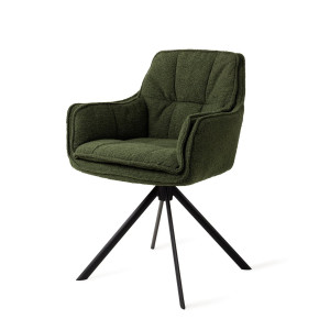 Jesper Home Eetkamerstoel 'Akune' Draaibaar, Revolve Black, kleur Evergreen