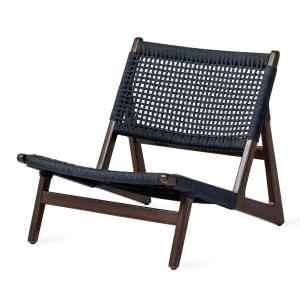 Jesper Home Outdoor Fauteuil 'Kuwana' Espresso Teakhout, kleur Indigo