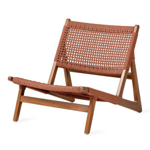 Jesper Home Outdoor Fauteuil 'Kuwana' Amber Teakhout, kleur Cinnamon