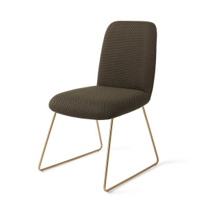 Jesper Home Eetkamerstoel 'Taiwa' Slide Gold, kleur Jungle Jewel