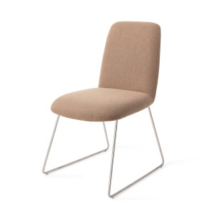 Jesper Home Eetkamerstoel 'Taiwa' Slide Steel, kleur Whisper Wheat