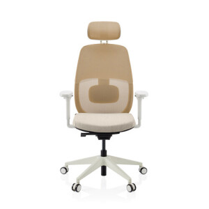 Skandis Pro | met hoofdsteun - Professionele bureaustoel Beige / Wit
