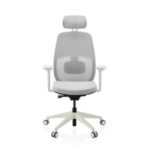 Skandis Pro | met hoofdsteun - Professionele bureaustoel Grijs / Wit