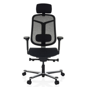 BICOLORE HIGH - High end bureaustoel Zwart / Zilver