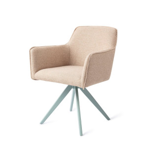 Jesper Home Draaibare Eetkamerstoel 'Hofu' Turn Mint, kleur Wild Walnut