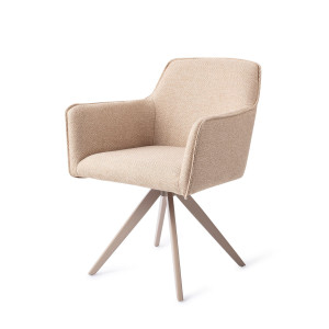 Jesper Home Draaibare Eetkamerstoel 'Hofu' Turn Beige, kleur Wild Walnut