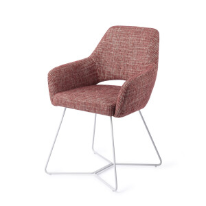 Jesper Home Eetkamerstoel 'Yanai' Beehive White, kleur Berry Bars