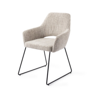 Jesper Home Eetkamerstoel 'Yanai' Slide Black, kleur Caramel Grid