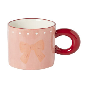 Mok strikjes - roze/rood - .. ml