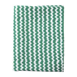 Tafelkleed zigzag - groen/wit - 140x240 cm