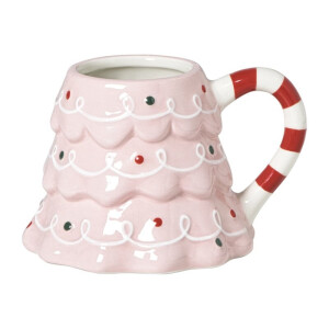 Mok kerstboom - roze
