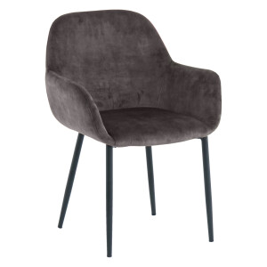 Artistiq Eetkamerstoel 'Linna' Velvet, kleur donkergrijs