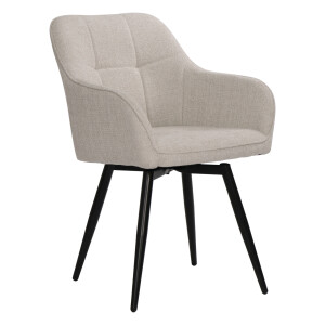 Artistiq Draaibare Eetkamerstoel 'Shontelle' Structuurstof, kleur Beige