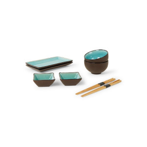 Tokyo Design Studio Glassy Turquoise sushi serviesset 8-delig
