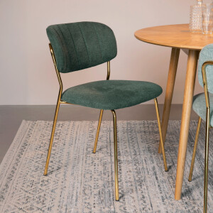 ZILT Eetkamerstoel 'Kolten' kleur Goud/Donkergroen