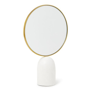 POLSPOTTEN Mirror round marble white tafelspiegel