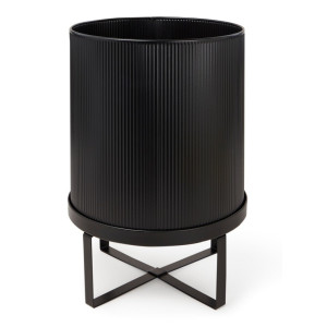 ferm LIVING Bau Pot Large bloempot van metaal met standaard voor binnen Ø27 cm
