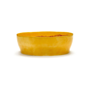 Serax FEAST Sunny Yellow Swirl-Stripes saladeschaal 28,5 cm