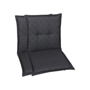 GO-DE Textil Tuinkussen (Stoelkussens voor stoelen met een lage rugleuning, Antraciet)