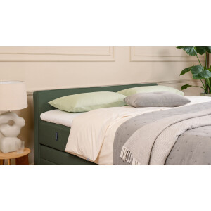 BRUNO Premium boxspring met opbergruimte, 160x200cm, in mosgroen | Matrashardheid: Links H2 / Rechts H2 | Extra opbergruimte & individueel configureerbaar