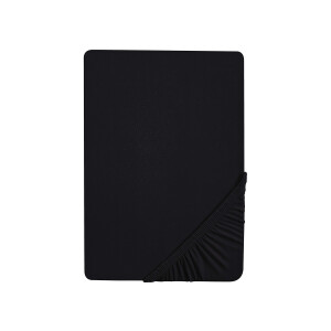 Biberna Jersey hoeslaken (Zwart, 180-200 x 200 cm)
