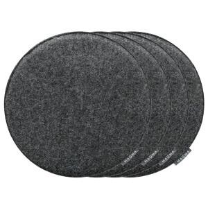 MAGMA 4 stoelkussens (Rond, Antraciet)