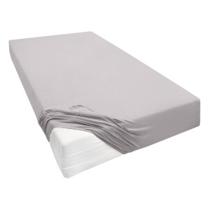Biberna Jersey hoeslaken voor boxspringmatrassen (Grijs, 90-100 x 200-220 cm)