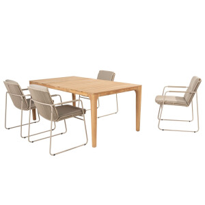 Taste by 4 Seasons Diningset Liam Parma Latte 5-delig Teak 180 x 100 cm