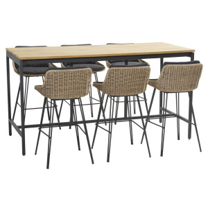 Taste by 4 Seasons Barset Taverne Bohemian Teak 7-delig 200 x 85 cm