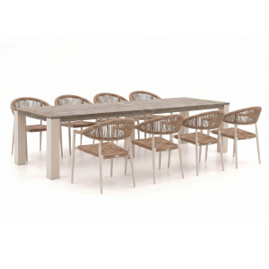 + 10% kassakorting | Manifesto Belpasso/ROUGH-X 320cm dining tuinset 9-delig stapelbaar - Laagste prijsgarantie!