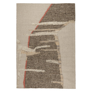 Dutchbone Vloerkleed 'Briton' Wol en jute, 160 x 230cm, kleur Beige