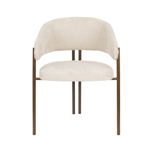 Dutchbone Eetkamerstoel 'Naida' Bouclé, kleur Beige