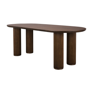 Dutchbone Ovale Eettafel 'Dean' Walnootlook, 220 x 90cm