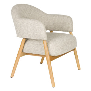 ZILT Fauteuil 'Shenae' Bouclé, kleur Lichtbruin