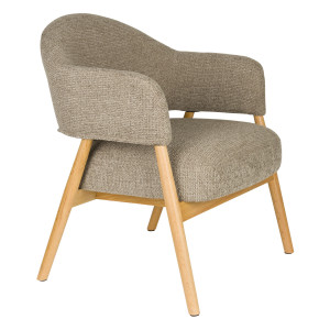 ZILT Fauteuil 'Shenae' Bouclé, kleur Donkerbruin