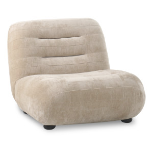 Dutchbone Fauteuil 'Wyatt' Velvet, kleur Beige