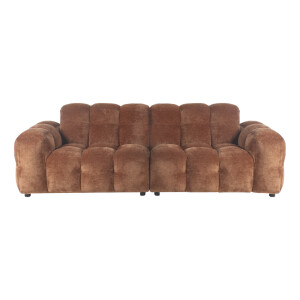 Dutchbone 3-zits Bank 'Hackman' Velvet, kleur Cognac