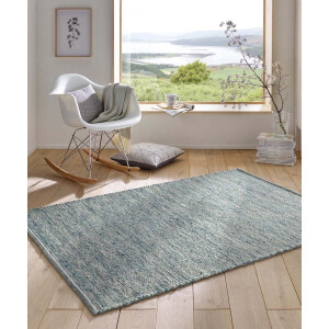 Wollen vloerkleed - Bokn Lichtblauw 70x130 cm