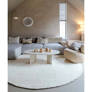 Rond wollen vloerkleed - Silvull ivoor 200 cm