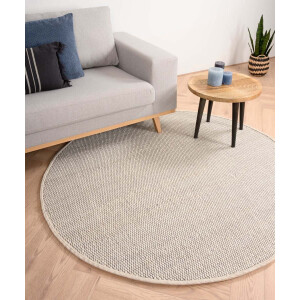 Rond wollen vloerkleed Lett - wit 160 cm