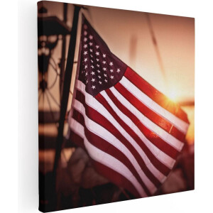 Artaza Canvas Schilderij Amerikaanse Vlag - Verenigde Staten - 70x70 - Foto Op Canvas - Canvas Print