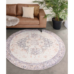 Rond vintage vloerkleed - Fade No.2 grijs 76 cm