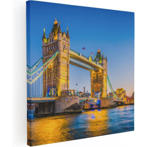 Artaza Canvas Schilderij Tower Bridge - 50x50 cm - Wanddecoratie Londen - Muurdecoratie Skyline - Schilderijen Op Canvas